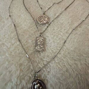Elegant Silver Layered Necklace Set